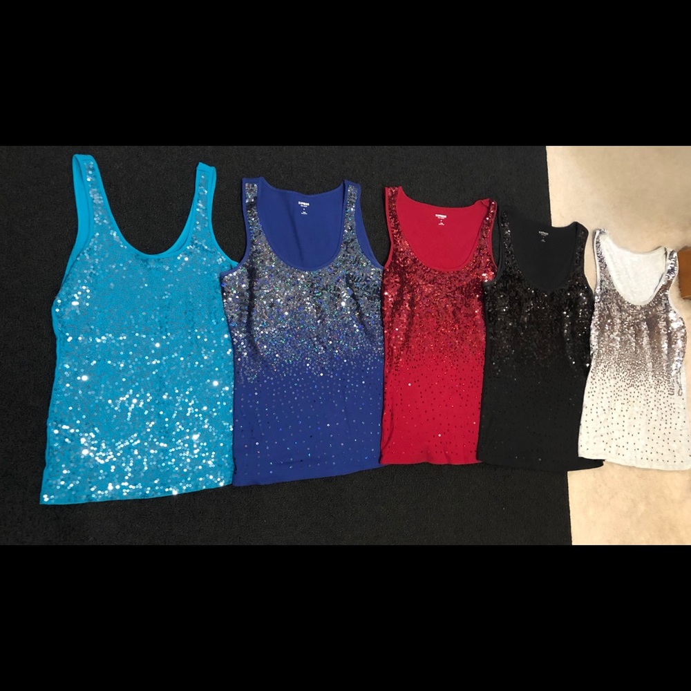 Lot of 5 Express Sequin Tops